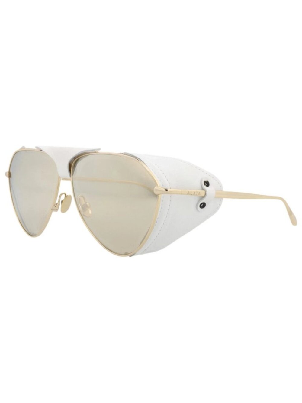 New Alaia Women's Sunglasses Aviator Metal Frame Gold Gold Gold